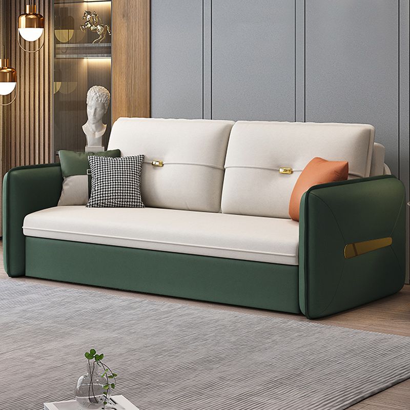 Contemporary Square Arm Faux Leather Stain Resistant Bed Sofa Couch Clearhalo 'furn' 'furn_sofas' 'Furniture' 'Living Room Furniture' 'Sofa' 'sofas' 1200x1200_b8c645da-69cc-46b6-bbef-693da29f4363