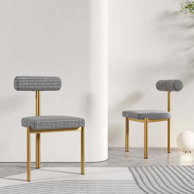 Upholstered Armless Dining Chairs Nordic Style Low Back Side Chair for Dining Room