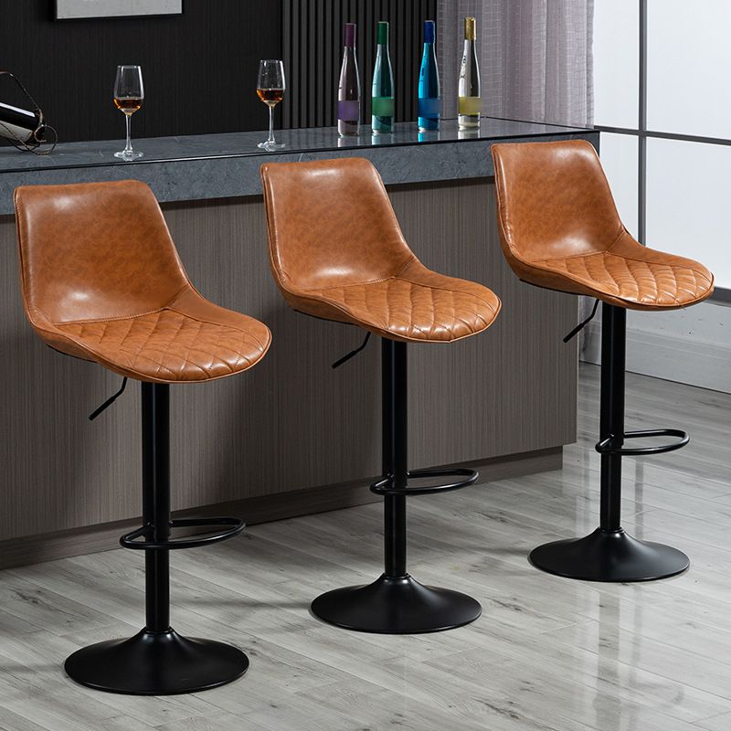 Industrial Bar and Counter Stool Adjustable Height Stool with Pedestal Base in Black Clearhalo 'Bar Furniture' 'Bar Stools' 'bar_stools' 'furn' 'furn_bar_stools' 'Furniture' 'furniture_bar_stools' 'Kitchen & Dining Furniture' 1200x1200_b8c7d613-ff5f-48de-9127-d5b09e4be64c