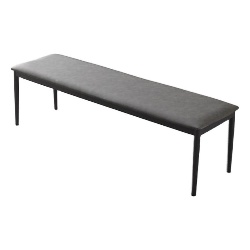 Mid-Century Modern Waterproof Bench Faux Leather Dining Bench with Metal Legs Clearhalo 'Benches' 'Chairs & Seating' 'furn' 'furn_benches' 'Furniture' 'Living Room Furniture' 1200x1200_b8c9a61a-430f-4f14-b627-3f31ba8f0fda