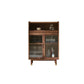Storage Solid Wood Glass Door Cabinet Mid Century Chest in Walnut Clearhalo 'Cabinets & Chests' 'cabinets_chests' 'furn' 'furn_cabinets_chests' 'Furniture' 'Living Room Furniture' 1200x1200_b8cb7cb2-11f1-48c1-aee5-7cdddfa2e09b