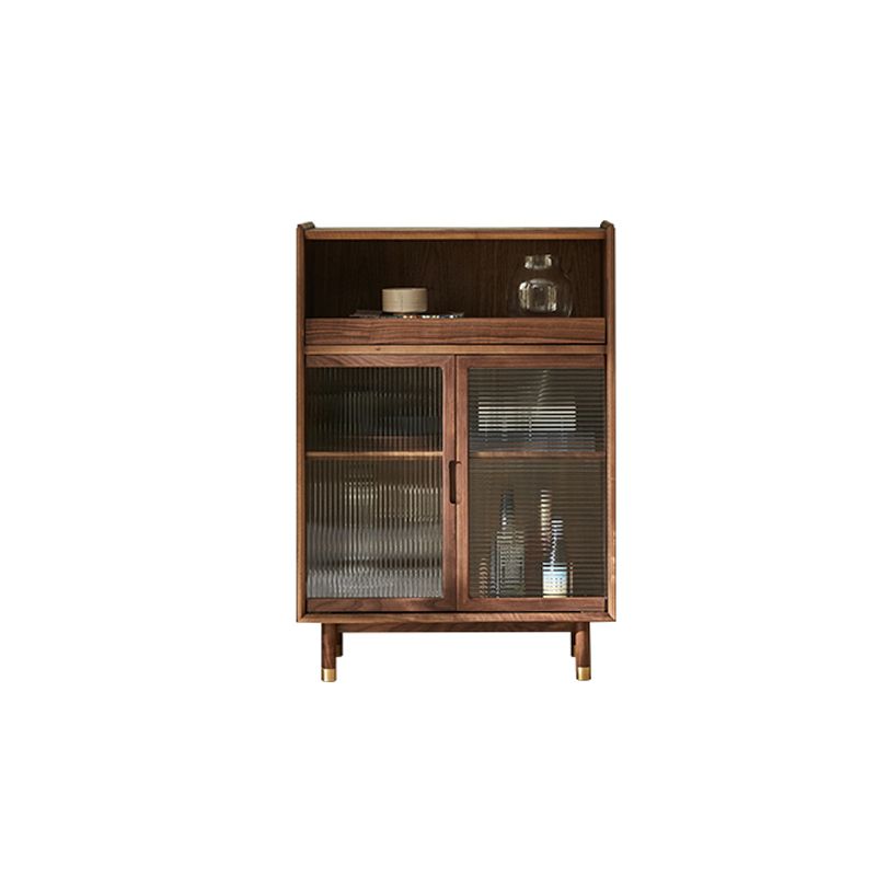 Storage Solid Wood Glass Door Cabinet Mid Century Chest in Walnut Clearhalo 'Cabinets & Chests' 'cabinets_chests' 'furn' 'furn_cabinets_chests' 'Furniture' 'Living Room Furniture' 1200x1200_b8cb7cb2-11f1-48c1-aee5-7cdddfa2e09b