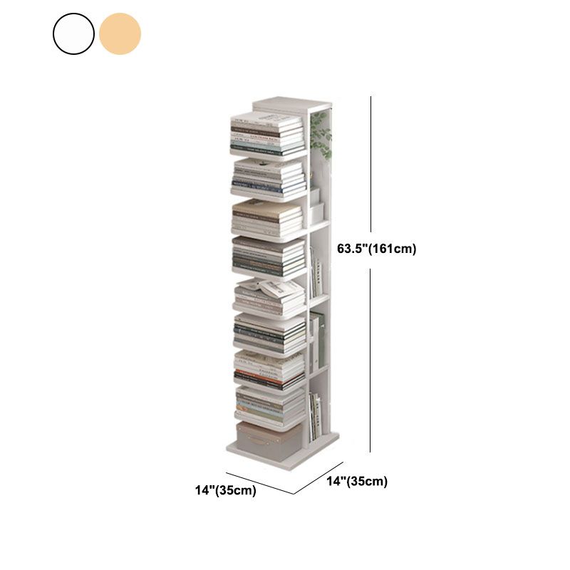 Étagère de livre géométrique contemporain avec étagères rectangulaires bibliothèque en bois