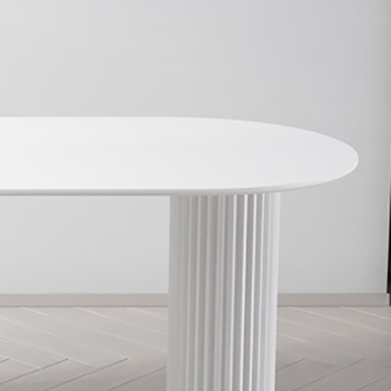Irregular Shape White Table for Restaurant Modern Island Table with Double Pedestal Clearhalo 'Dining Tables & Seating' 'Dining Tables' 'dining_table' 'furn' 'furn_dining_table' 'Furniture' 'furniture_dining_table' 'Kitchen & Dining Furniture' 'kitchen' 'kitchen_dining_table' 1200x1200_b8cbc043-086f-4b70-86bb-d39d6d874869