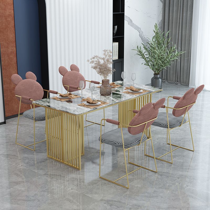 Glam Style 1/2/5 Pieces Dining Room Furniture Set Sintered Stone Dining Table Set Clearhalo 'Dining Room Sets' 'Dining Tables & Seating' 'dining_room_set' 'furn' 'furn_dining_room_set' 'Furniture' 'furniture_dining_room_set' 'Kitchen & Dining Furniture' 'kitchen&dining_furn' 'kitchen' 1200x1200_b8cc4aaa-4abf-4037-8f3b-c46699a90f42
