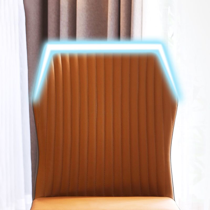 Glam Style Armless Chair Wood Wingback Parsons Chair for Kitchen 16.9"x18.8"x35.8" Clearhalo 'Dining Chairs' 'Dining Tables & Seating' 'dining_chair' 'furn' 'furn_dining_chair' 'Furniture' 'furniture_dining_chair' 'Kitchen & Dining Furniture' 1200x1200_b8cd097c-c8c3-4102-a4b0-b14ef80bfbdc