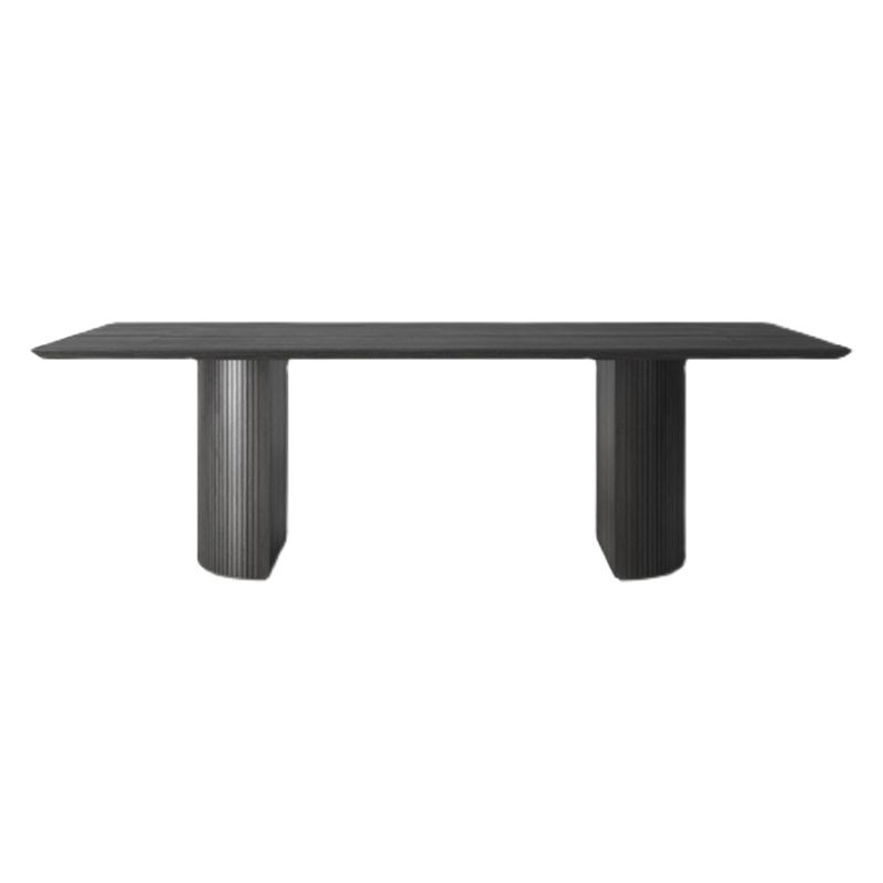 Solid Wood Rectangle Dining Table Modern Contemporary Kitchen Wood Table with Double Pedestal Clearhalo ' dining_table' 'Dining Tables & Seating' 'Dining Tables' 'furn' 'furn_dining_table' 'Furniture' 'furniture_dining_table' 'Kitchen & Dining Furniture' 'kitchen&dining_furn' 'kitchen' 'kitchen_dining_table' 1200x1200_b8cd4b39-81d7-4eeb-91d4-0d31c6d38439