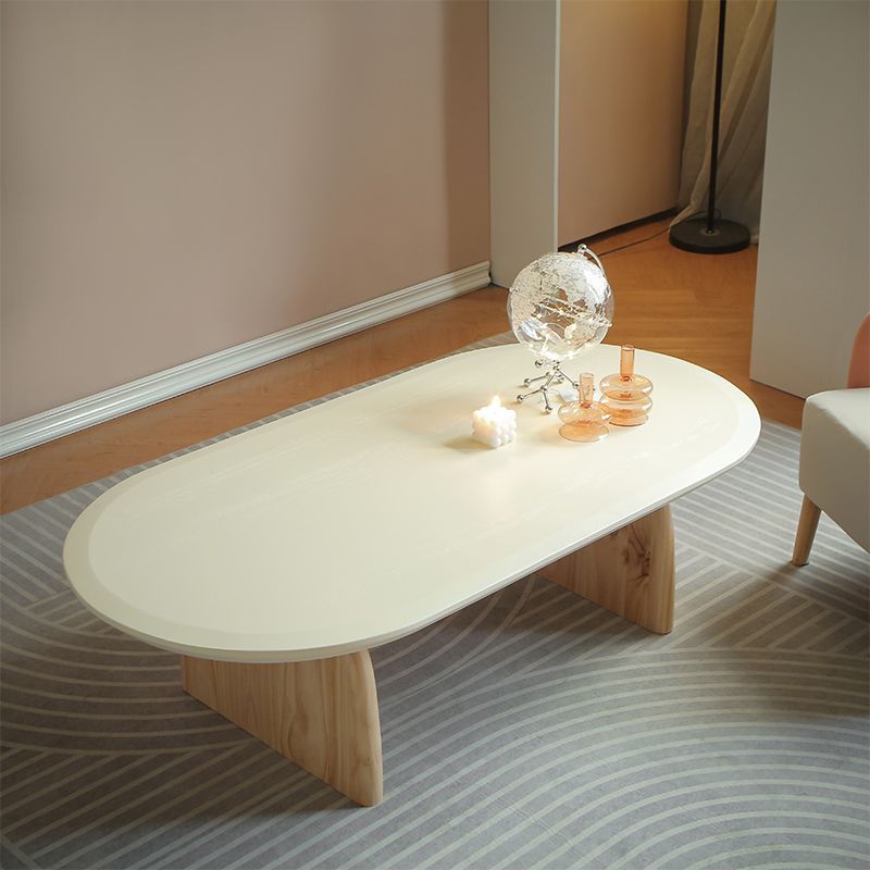 15.7"H Modern Style Sled Base Wooden Solid Color Round Coffee Table Clearhalo 'Coffee & Accent Tables' 'Coffee Tables' 'coffee_tables' 'furn' 'furn_coffee_tables' 'Furniture' 'Living Room Furniture' 1200x1200_b8ce7f61-eba7-4f79-826f-4768c283171c