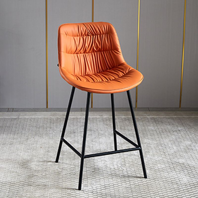 Modern Faux Leather Counter Stool Low Back Bar Stool with Footrest Clearhalo 'Bar Furniture' 'Bar Stools' 'bar_stools' 'furn' 'furn_bar_stools' 'Furniture' 'Kitchen & Dining Furniture' 1200x1200_b8cec07f-e03c-41e1-ae26-fb685fb85480