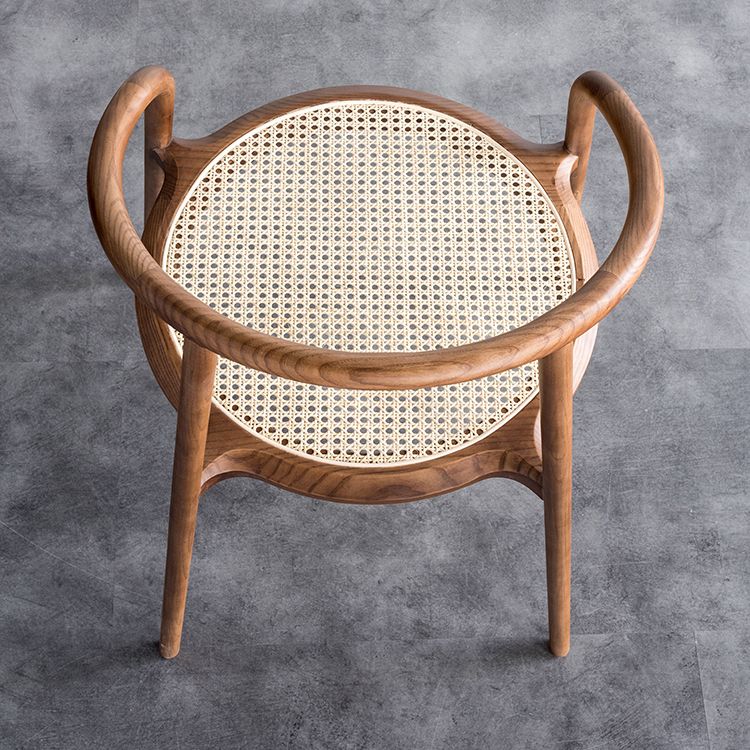 Indoor Solid Wood Dining Chair Open Back Dining Arm Chair for Dining Room