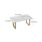 Glam Iron Dinette Set 1/2/5/7 Pieces Rectangle Dining Table Set with White Sintered Stone