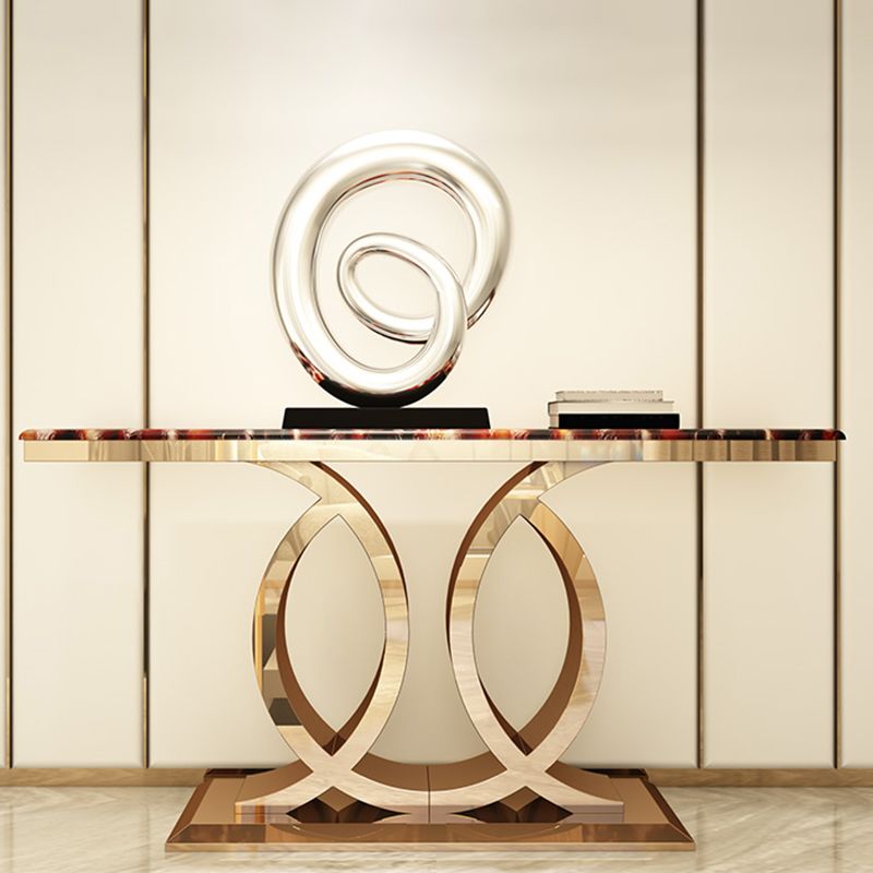 Tavolo console in marmo glam rettangolo 16 "w tavolo accento per sala