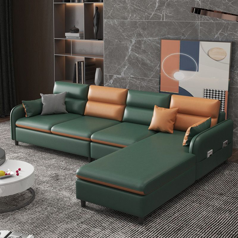Right Hand Facing L-Shape Sectional with Square Arm and Storage Clearhalo 'furn' 'furn_sectionals' 'Furniture' 'furniture_sectionals' 'kitchen' 'kitchen_sectionals' 'Living Room Furniture' 'Sectionals' 1200x1200_b8d2e8de-5442-4e61-855f-a2ca02d65562