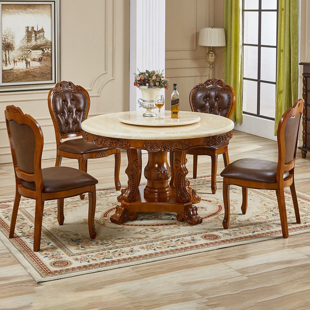 Solid Wood Victorian Round Dining Table Dining Table with Pedestal Base Clearhalo ' dining_table' 'Dining Tables & Seating' 'Dining Tables' 'furn' 'furn_dining_table' 'Furniture' 'furniture_dining_table' 'Kitchen & Dining Furniture' 'kitchen&dining_furn' 'kitchen' 'kitchen_dining_table' 1200x1200_b8d365da-1fa9-46cf-9bfb-b69e41a150da