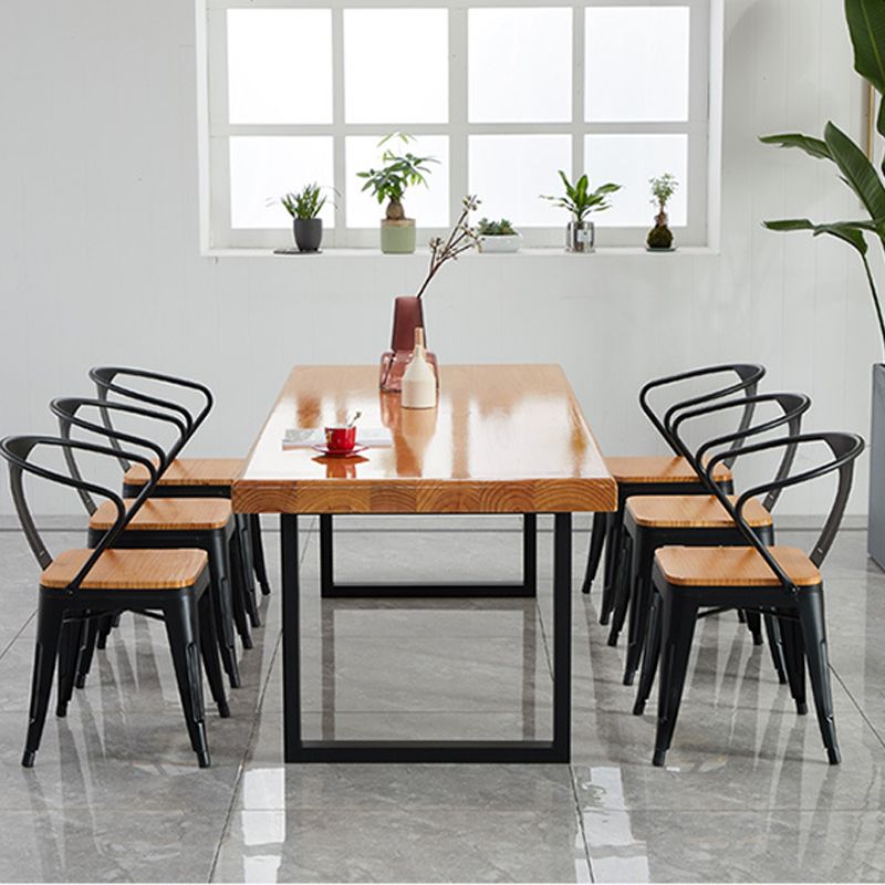 Sled Base Dining Table Contemporary Wood Dinner Table for Home Clearhalo 'Dining Tables & Seating' 'Dining Tables' 'dining_table' 'furn' 'furn_dining_table' 'Furniture' 'Kitchen & Dining Furniture' 1200x1200_b8d3847e-16b2-43a6-be4a-2b6c076fbd8e