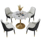 Glam 1/2/4/5 Pieces Iron Dinette Set with Sintered Stone Top Round Dining Table Set Clearhalo 'Dining Room Sets' 'Dining Tables & Seating' 'dining_room_set' 'furn' 'furn_dining_room_set' 'Furniture' 'furniture_dining_room_set' 'Kitchen & Dining Furniture' 1200x1200_b8d3a63c-544b-458b-95c6-814888947cd7