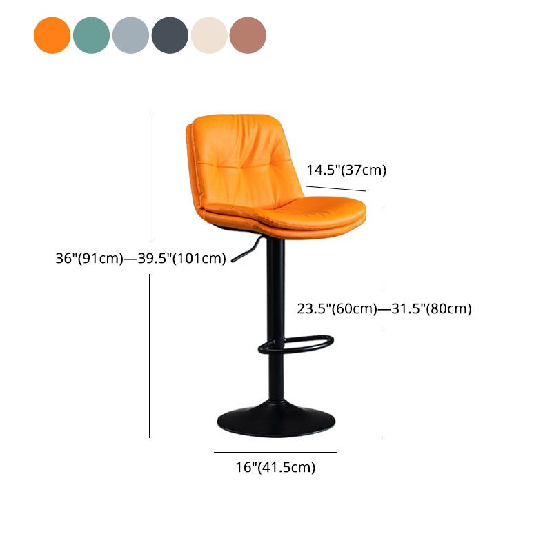 Nordic Steel Adjustable Swivel Barstool Indoor Tall Stool with Leather Seat Clearhalo 'Bar Furniture' 'Bar Stools' 'bar_stools' 'furn' 'furn_bar_stools' 'furniture_bar_stools' 'Kitchen & Dining Furniture' 'kitchen&dining_furn' 'kitchen' 'kitchen_furn' Furniture' 1200x1200_b8d48cdd-f6ed-4be9-be3b-d7dacaeb9134