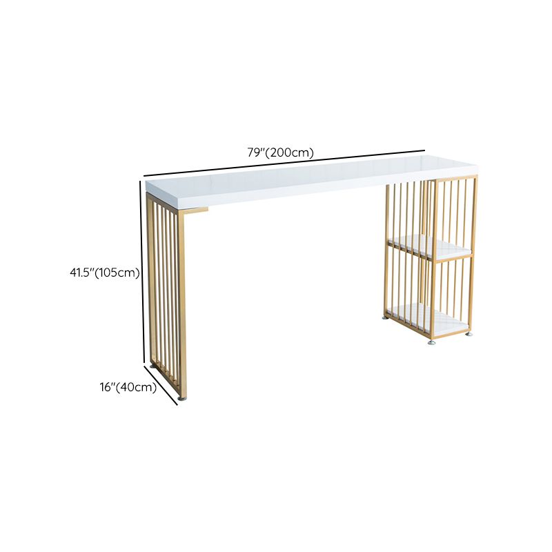 Modern Bar-height Table Faux Marble Top Bistro Pub Table with 2 Shelves Clearhalo 'Bar Furniture' 'Bar Tables' 'bar_tables' 'furn' 'furn_bar_tables' 'Furniture' 'Kitchen & Dining Furniture' 1200x1200_b8d56cc2-da31-4b30-b59c-0fbbb355ceaa