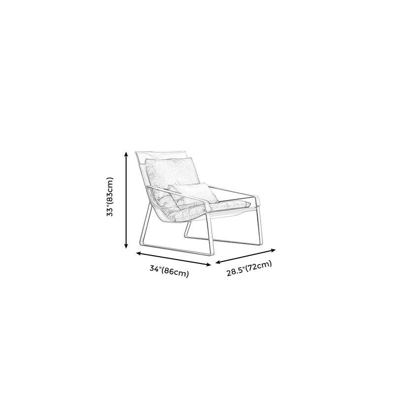 Solid Color Armchair With headrest, Modern Iron Frame Lounge Chair Clearhalo 'Accent Chairs' 'accent_chairs' 'Chairs & Seating' 'furn' 'furn_accent_chairs' 'Furniture' 'furniture_accent_chairs' 'Living Room Furniture' 1200x1200_b8d5be57-5175-4f58-b994-b7f9d4e42106