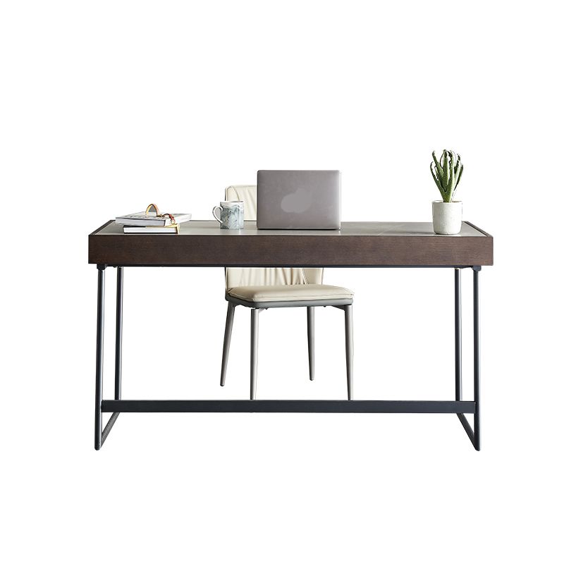 Forme rectangulaire Bureau contemporain Bureau en pierre Tâche de tâche avec 2 jambes en gris