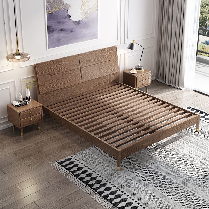 Color sólido de color rectangular Panel de cama Ceniza Cena estándar con cabecera