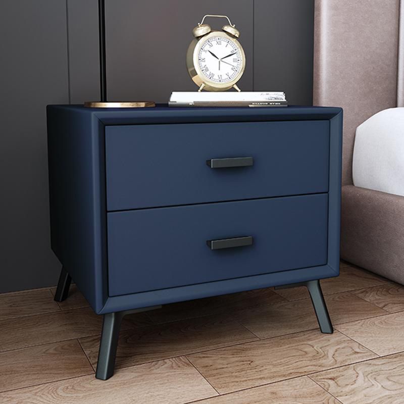 Two Drawer Solid Color Wood Nightstand 19.2"Tall Night Table Clearhalo 'Bedroom Furniture' 'furn' 'furn_night_stand' 'Furniture' 'night_stand' 'Nightstands' 1200x1200_b8d6e4e4-d25f-4aa8-bc80-b7d8ff5e7629