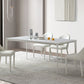 Modern White Rectangle Shape Dining Table Sintered Stone Kitchen Dining Table with 4 Legs Base Clearhalo ' dining_table' 'Dining Tables & Seating' 'Dining Tables' 'Furniture' 'furniture_dining_table' 'Kitchen & Dining Furniture' 'kitchen&dining_furn' 'kitchen' 'kitchen_dining_table' 1200x1200_b8d74af2-3413-433c-b1d0-5f2ec259d3aa
