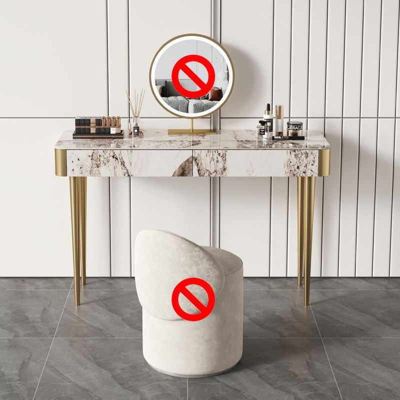 Tabouret de coiffeuse de maquillage de vanité luxueuse avec 2 tiroirs