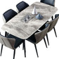 Modern Sintered Stone Table with 4 Legs Rectangle Table Dining Table with Metal Base Clearhalo ' dining_table' 'Dining Tables & Seating' 'Dining Tables' 'Furniture' 'furniture_dining_table' 'Kitchen & Dining Furniture' 'kitchen&dining_furn' 'kitchen' 'kitchen_dining_table' 1200x1200_b8d8345f-9561-46d6-be0b-e6fa7637bbab