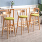 Scandinavian Rubberwood Milk Tea Shop Stool Matte Finish Upholstered Footrest Barstool Clearhalo 'Bar Furniture' 'Bar Stools' 'bar_stools' 'furn' 'furn_bar_stools' 'Furniture' 'furniture_bar_stools' 'Kitchen & Dining Furniture' 1200x1200_b8d90807-fb29-47f1-aa88-e6116f50c44a
