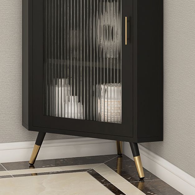 Servitore a buffet in pietra di ferro moderna 40 "H Server a buffet sala da pranzo con porta di vetro