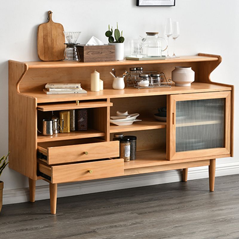 Modern Sideboard Buffet Cabinets Sliding Door Buffet Table with 2-Drawer and 3-Door Clearhalo 'buffet_sideboard' 'Buffets & Sideboards' 'furn' 'furn_buffet_sideboard' 'Furniture' 'Kitchen & Dining Furniture' 1200x1200_b8d957e5-0324-4315-9ada-c30825768732