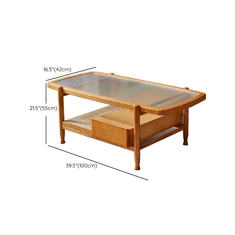 4 Legs Coffee Table with Shelf Modern Glass Top Cocktail Table Clearhalo 'Coffee & Accent Tables' 'Coffee Tables' 'coffee_tables' 'furn' 'furn_coffee_tables' 'Furniture' 'Living Room Furniture' 1200x1200_b8da3a5c-0c0b-486c-ad5a-eb344aba0f05