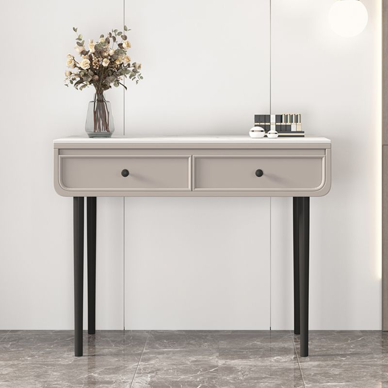 2/4-Drawers Solid Wood Dressing Table Stone Top Bedroom Make-up Vanity