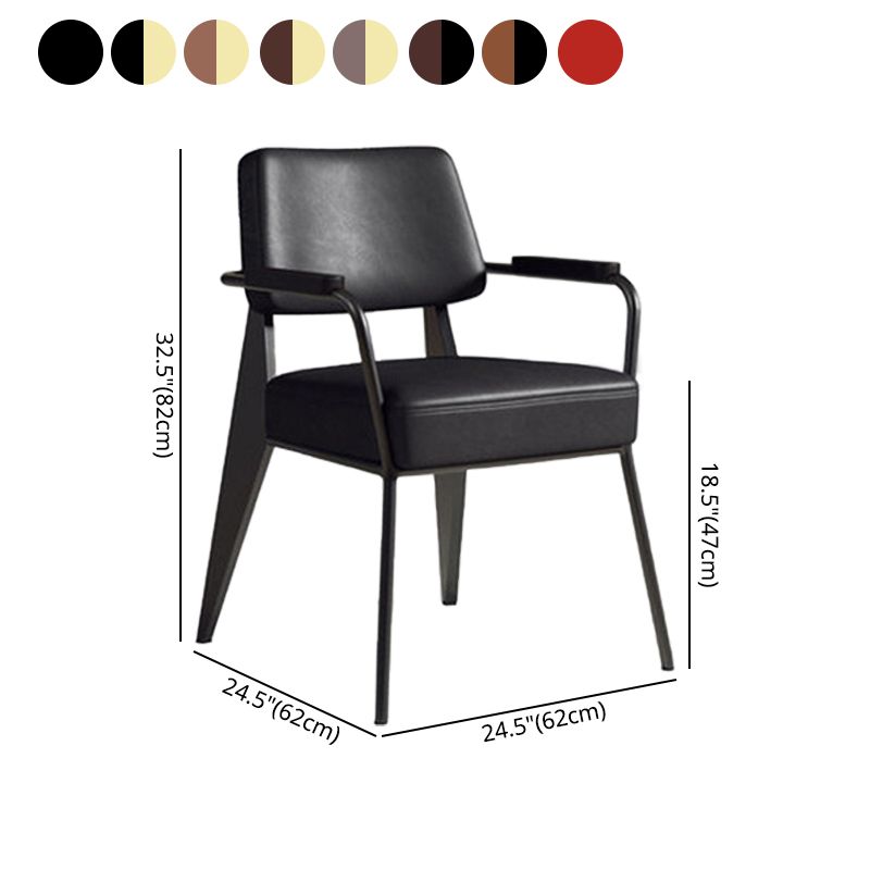 Industrial Style Metal Dining Chair Open Back Dining Arm Side Chair for Kitchen Clearhalo ' kitchen&dining_furn' 'Dining Chairs' 'Dining Tables & Seating' 'dining_chair' 'furn' 'furn_dining_chair' 'Furniture' 'furniture_dining_chair' 'Kitchen & Dining Furniture' 'kitchen' 1200x1200_b8dd680b-4ded-4b1f-8a7b-db70e32ee067