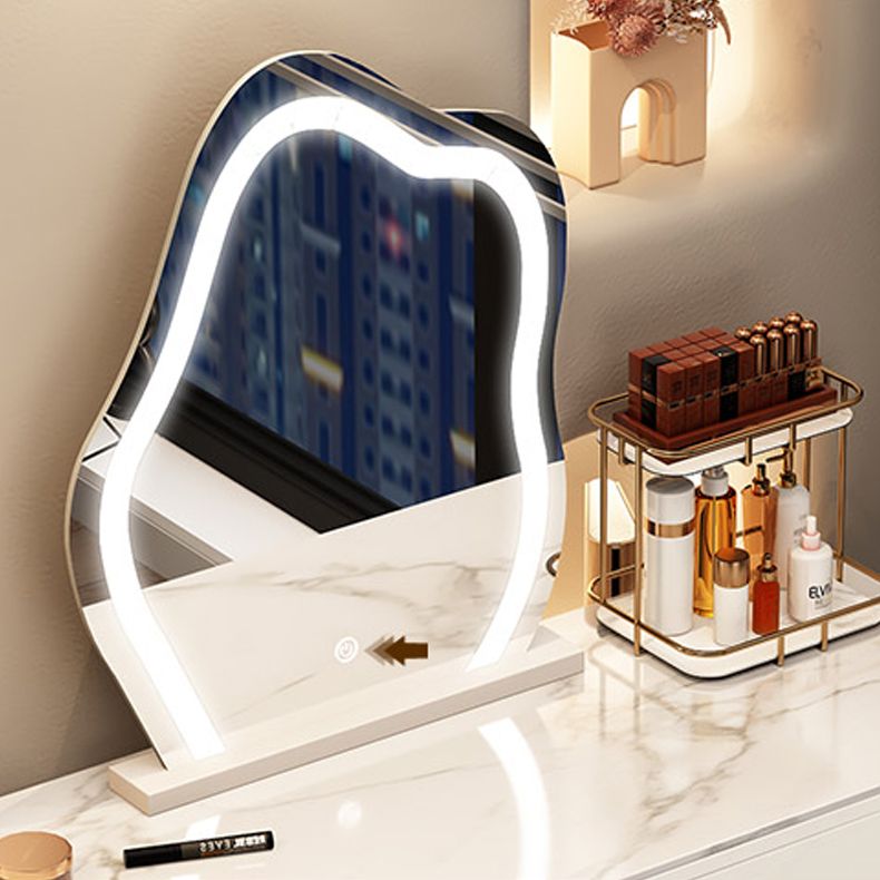 Set tavolo da toeletta da toeletta per vanity per trucco a specchio illuminato contemporaneo