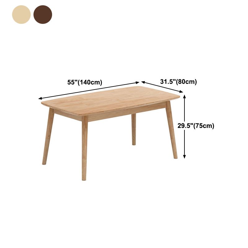 Table à manger en bois massif rectangulaire meubles modernes avec 4 jambes pour un usage domestique