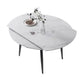 Simplicity Style Round Stone Table Drop-Leaf Dinner Table ,51"L x 51"W x 29.5"H Clearhalo 'Dining Tables & Seating' 'Dining Tables' 'dining_table' 'furn' 'furn_dining_table' 'Furniture' 'Kitchen & Dining Furniture' 1200x1200_b8e2000d-e9d7-4462-8d5d-690268cf5bc5