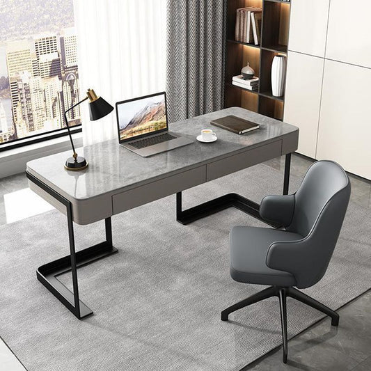 29.5 "H Industrieel Office Desk rechthoekig secretaris -bureau met 2 opslagladen