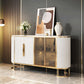 Scheda laterale Glam Credenza Stone Glass con armadi e cassetti