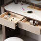 2 Storage Drawers Make-up Vanity Stool Set Faux Leather Dressing Table