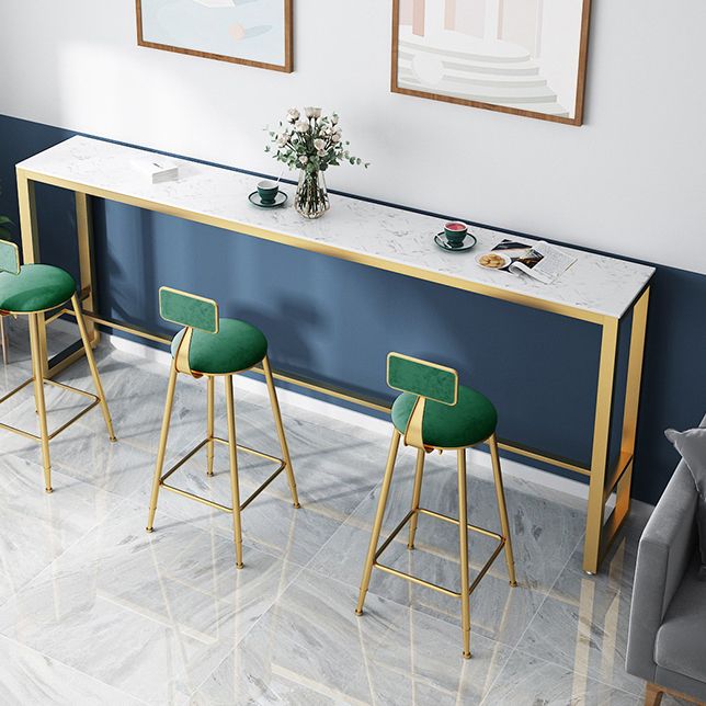 Trestle Rectangle Counter Height Dining Table White and Gold Counter Table Clearhalo 'Bar Furniture' 'Bar Tables' 'bar_tables' 'furn' 'furn_bar_tables' 'Furniture' 'furniture_bar_tables' 'Kitchen & Dining Furniture' 'kitchen&dining_furn' 'kitchen' 1200x1200_b8e46bc7-cf4e-4208-ba2c-96af25822b7b