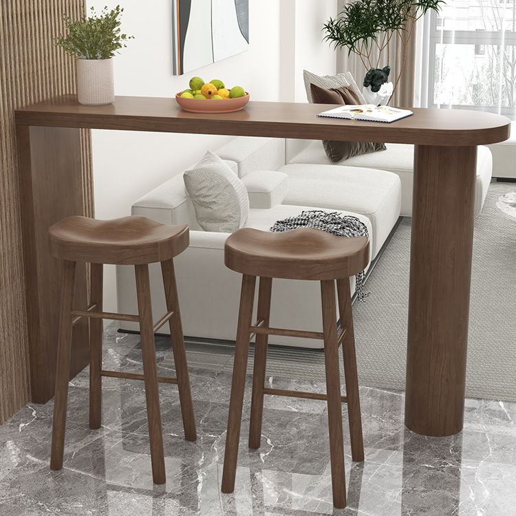 Modern Living Room Solid Wood Double pedestal Bar Dining Table Clearhalo 'Bar Furniture' 'Bar Tables' 'bar_tables' 'furn' 'furn_bar_tables' 'Furniture' 'Kitchen & Dining Furniture' 1200x1200_b8e55e85-fd56-4bd6-9902-0959e28fe715