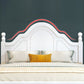 Victorian Style White Standard Bed Pine Wood Bed Frame with Custom Gold Legs