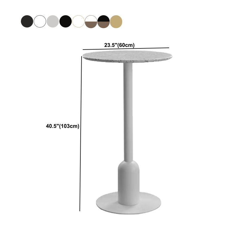 Fixed Bar Table Industrial Bistro Bar Height Cocktail Table with Metal Pedestal Clearhalo 'Bar Furniture' 'Bar Tables' 'bar_tables' 'furn' 'furn_bar_tables' 'Furniture' 'Kitchen & Dining Furniture' 1200x1200_b8e6b73e-6211-4363-9519-0e9d8df73ac7