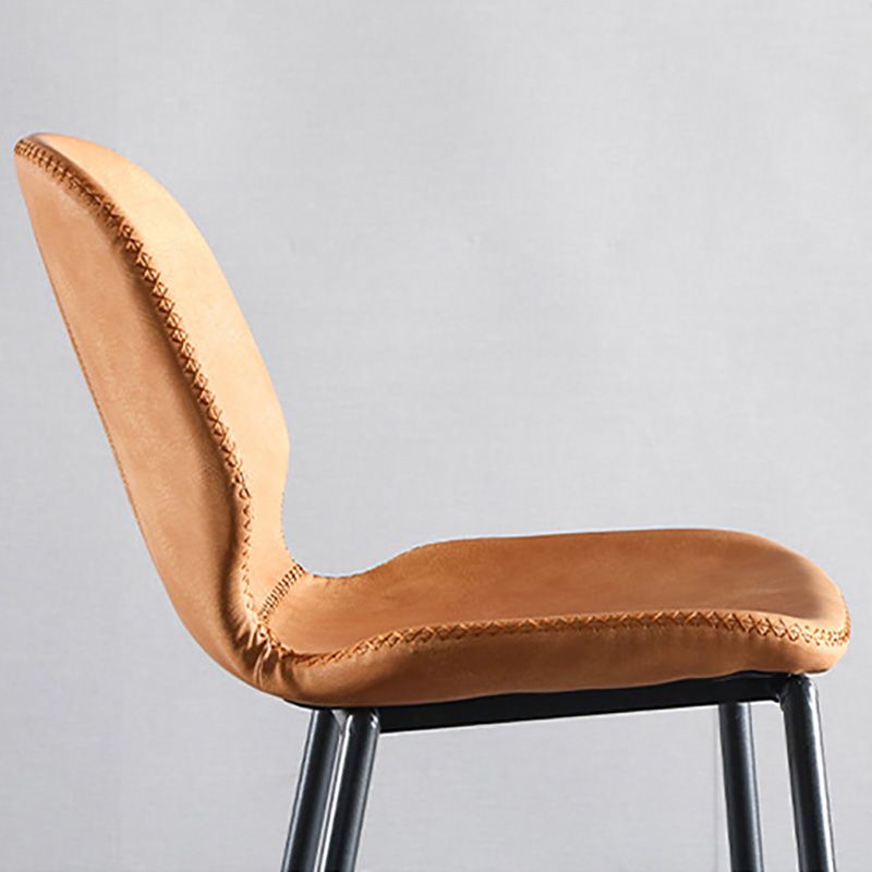 Modern Faux Leather Counter Stool Low Back Indoor Stool with Black Frame Clearhalo 'Bar Furniture' 'Bar Stools' 'bar_stools' 'furn' 'furn_bar_stools' 'Furniture' 'Kitchen & Dining Furniture' 1200x1200_b8e70065-2fb3-44ea-9cea-e5096d758150
