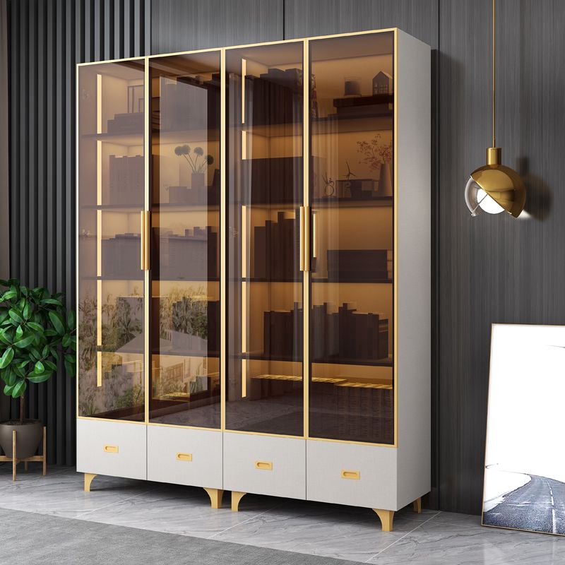 GLAM Engineered Wood ShelfBookcase Standard Bookshelf with Doors