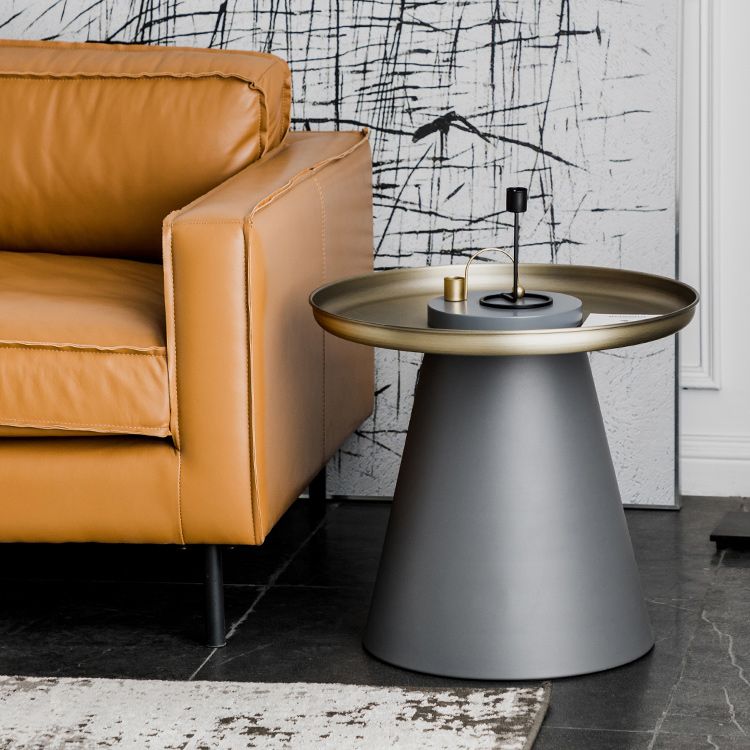 Mesa al final del pedestal de mediados de siglo Mesa lateral redonda para sala de estar