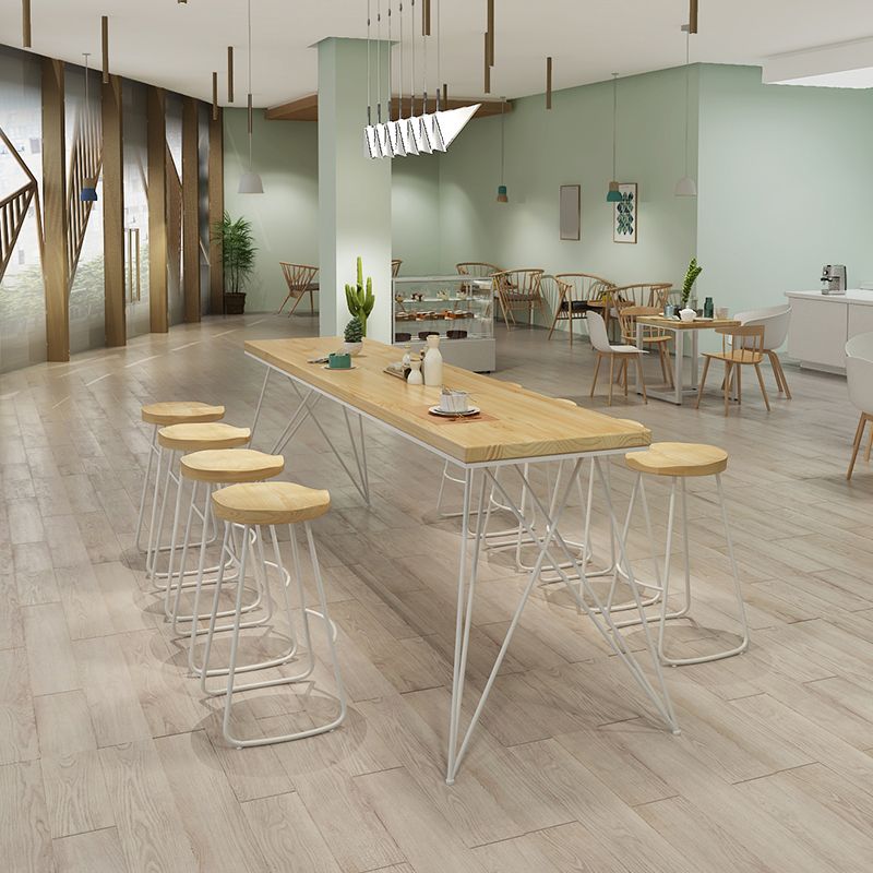 Juego de mesa de bar rectangular moderno, juego de mesa de bar de madera marrón de 1/2/9 piezas