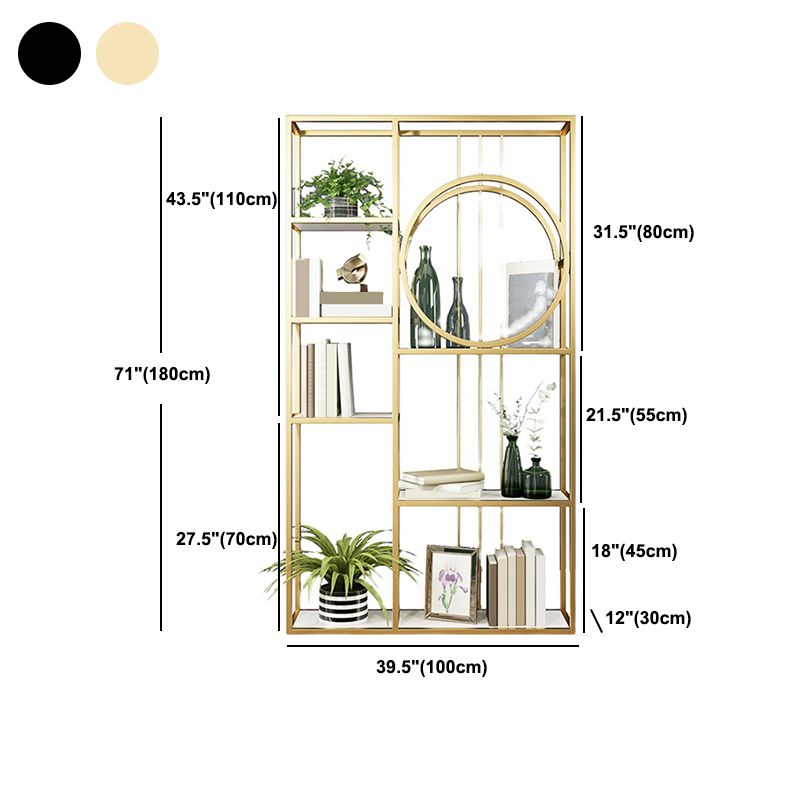 Metal Rectangle Storage Bookshelf Scandinavian Home Office Bookcase